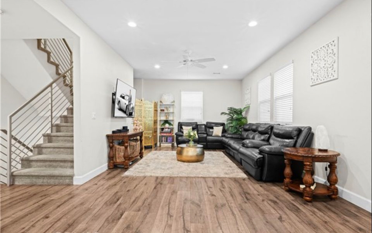 Spacious living room with sectional sofa